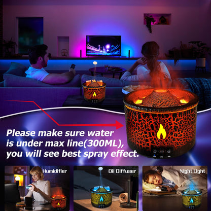 SerenityMist™ 300ml Ultrasonic Aroma Diffuser & Cool Mist Humidifier w/ Remote + LED
