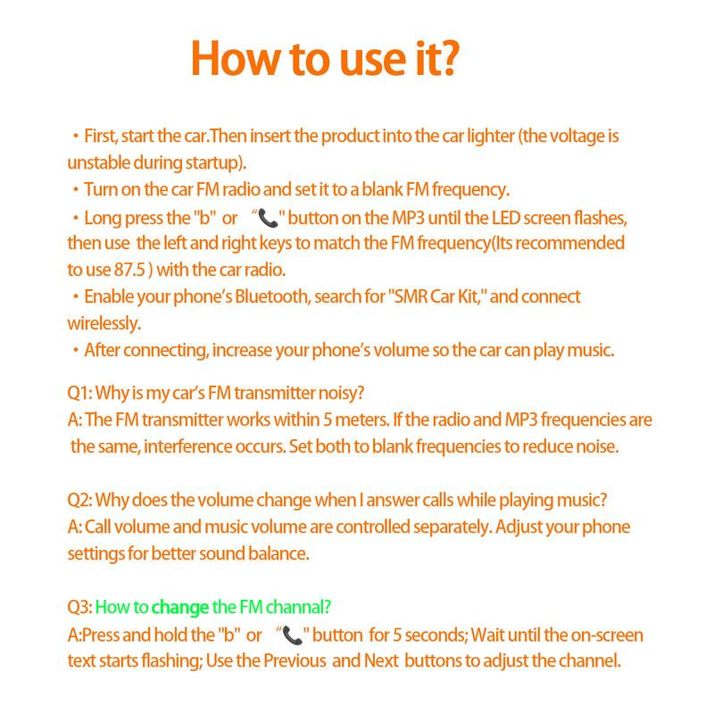 Bluetooth 5.3 Car Adapter Charger 4-Port Fast Charging PD36W QC3.0 18W Wireless FM Transmitter Deep Bass LED Backlit Hands-Free Calling USB Drive Support