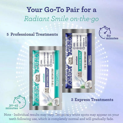 Gurunanda 7-Day Whitening Strips – Sensitive Teeth, No Slip, Bright Smile!